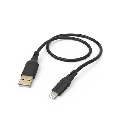 Hama Silicone USB-A naar Lightning Kabel - MFI gecertificeerd - 150cm - Zwart