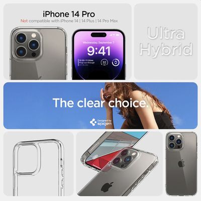 Hoesje iPhone 14 Pro Spigen Ultra Hybrid Case - Transparant