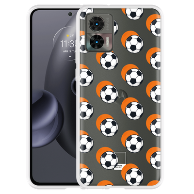 Cazy Hoesje geschikt voor Motorola Edge 30 Neo - Soccer Ball Orange
