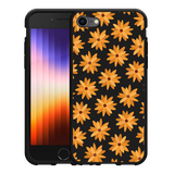 Hoesje Zwart geschikt voor iPhone 7/8 - Oranje Bloemen