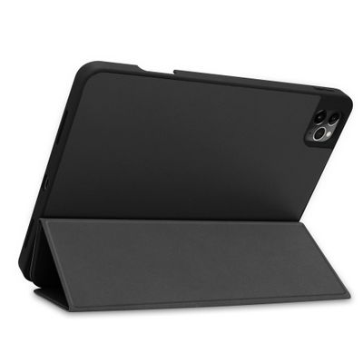 Cazy Hoes geschikt voor iPad Pro 11 2020 (2nd Gen) - TriFold Tablet Smart Cover met Penhouder - Zwart