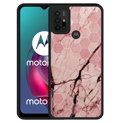 Cazy Hardcase hoesje geschikt voor Motorola Moto G10 - Pink Marble