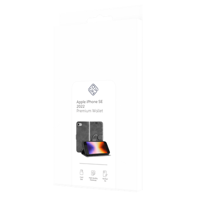 Cazy Hoesje geschikt voor iPhone SE 2022 - Premium Hoesje met Pasjeshouder - Grijs
