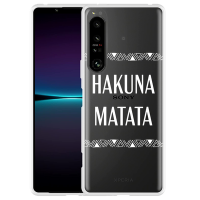Cazy Hoesje geschikt voor Sony Xperia 1 IV - Hakuna Matata white