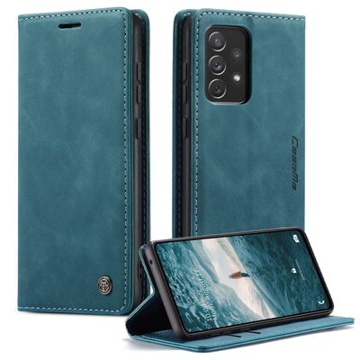 Samsung Galaxy A73 Hoesje - CASEME Retro Telefoonhoesje met Portemonnee - Blauw