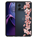 Hoesje Zwart geschikt voor Motorola Moto G84 5G Flower Branch