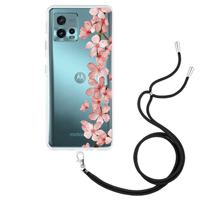 Cazy Hoesje met Koord geschikt voor Motorola Moto G72 - Flower Branch