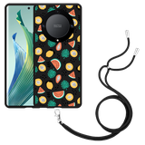 Hoesje met koord Zwart geschikt voor Honor Magic5 Lite Tropical Fruit