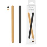 Hoesje geschikt voor Apple Pencil - Stoyobe Gen 2 Nice Sleeve - Zwart en Oranje - 2 stuks