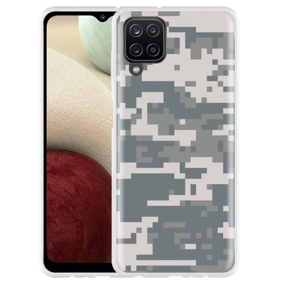 Cazy Hoesje geschikt voor Samsung Galaxy A12 - Camouflage Digi