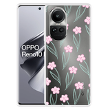 Hoesje geschikt voor Oppo Reno10 Pro 5G Roze Bloemetjes
