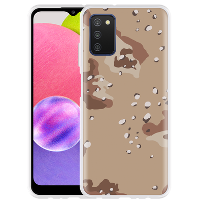 Cazy Hoesje geschikt voor Samsung Galaxy A03s - Camouflage Desert