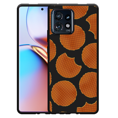 Cazy Hoesje Zwart geschikt voor Motorola Edge 40 Pro Stroopwafels