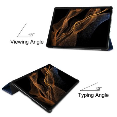 Cazy TriFold Hoes geschikt voor Samsung Galaxy Tab S8 Ultra - Auto Slaap/Wake - Blauw