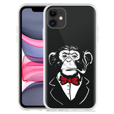 Cazy Hoesje geschikt voor iPhone 11 - Smoking Chimp