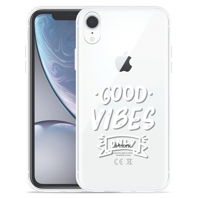 Cazy Hoesje geschikt voor iPhone Xr - Good Vibes wit