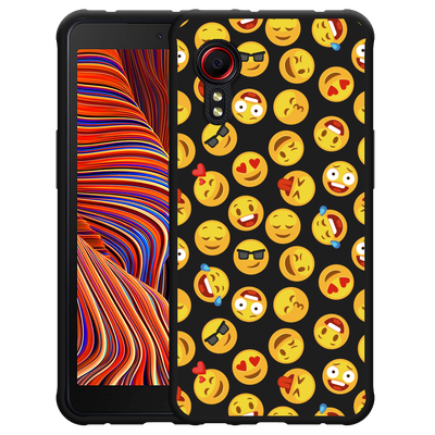 Cazy Hoesje Zwart geschikt voor Samsung Galaxy Xcover 5 - Emoji