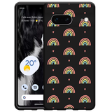 Hoesje Zwart geschikt voor Google Pixel 7 - Regenboog Patroon