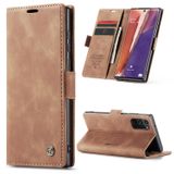 Caseme Hoesje geschikt voor Samsung Galaxy Note 20 - Retro Wallet Case - Bruin