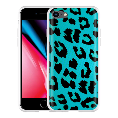 Cazy Hoesje geschikt voor iPhone 8 - Luipaard Groen Zwart