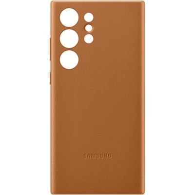 Samsung Galaxy S23 Ultra Hoesje - Samsung Leather Case - Camel