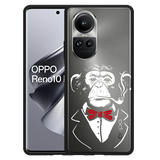 Hoesje Zwart geschikt voor Oppo Reno10 Pro 5G Smoking Chimp