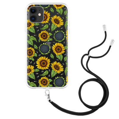 Cazy Hoesje met Koord geschikt voor iPhone 11 - Sunflowers