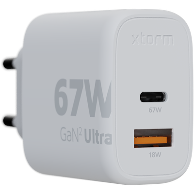 Xtorm 67W GaN2 Ultra Thuislader - USB-C en USB-A - Wit