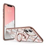 Supcase Cosmo Snap geschikt voor Apple iPhone 12 Mini hoesje - marmer pink