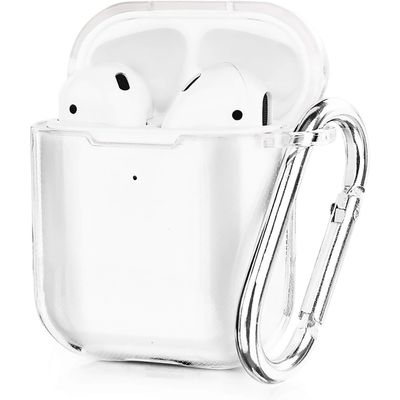 Just in Case Apple AirPods 1/2 Soft TPU Case - with hook - Clear