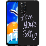 Hoesje Zwart geschikt voor Xiaomi Redmi Note 11/11S Love Yourself