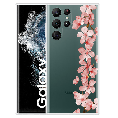 Cazy Hoesje geschikt voor Samsung Galaxy S22 Ultra - Flower Branch