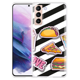 Hoesje geschikt voor Samsung Galaxy S21 - Love Fast Food