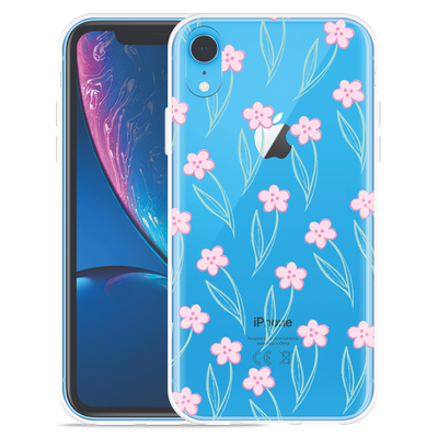 Cazy Hoesje geschikt voor iPhone Xr Roze Bloemetjes