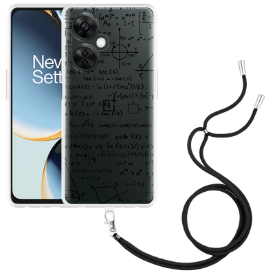 Cazy Hoesje met koord geschikt voor OnePlus Nord CE 3 Lite 5G Wiskunde Zwart