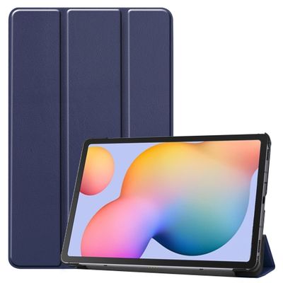 Cazy Hoes geschikt voor Samsung Galaxy Tab S6 Lite - TriFold Tablet Smart Cover - Blauw