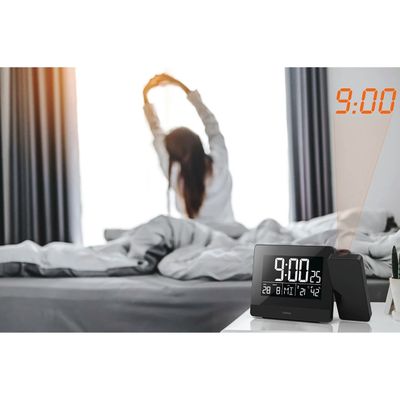 Hama Plus Charge Digitale Wekker met Projectie en Touch Display - Zwart