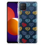 Hoesje geschikt voor Samsung Galaxy M12 - Doodle hearts