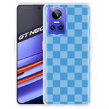 Hoesje geschikt voor Realme GT Neo3 - Blauw Dambordpatroon