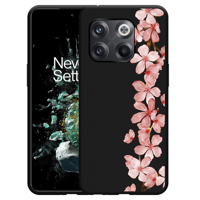 Cazy Hoesje Zwart geschikt voor OnePlus 10T - Flower Branch