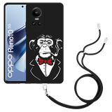 Hoesje met koord Zwart geschikt voor Oppo Reno10 Pro 5G Smoking Chimp