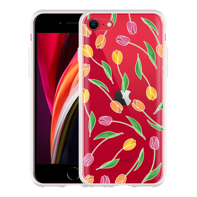 Cazy Hoesje geschikt voor iPhone SE 2020 - Tulpen