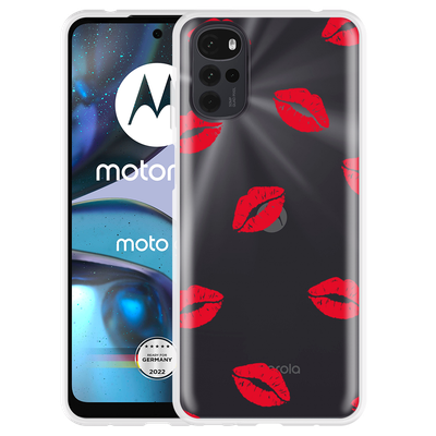 Cazy Hoesje geschikt voor Motorola Moto G22 - Red Kisses