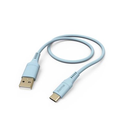 Hama Silicone USB-A naar USB-C Kabel - 150cm - Blauw