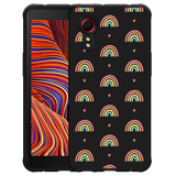 Hoesje Zwart geschikt voor Samsung Galaxy Xcover 5 - Regenboog Patroon