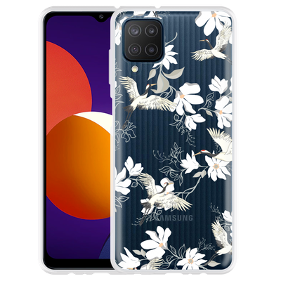 Cazy Hoesje geschikt voor Samsung Galaxy M12 - White Bird
