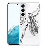 Hoesje geschikt voor Samsung Galaxy S22 - Boho Buffalo Skull