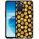 Hoesje Zwart geschikt voor Oppo Reno6 5G - Emoji
