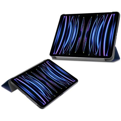 Cazy TriFold Hoes met Auto Slaap/Wake geschikt voor iPad Pro 12.9 2022 (6th Gen)/iPad Pro 12.9 2021 (5th Gen) - Blauw