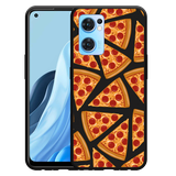 Hoesje Zwart geschikt voor Oppo Find X5 Lite - Pizza Party